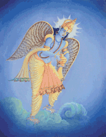 Click for a larger image of Garuda carrying the Amrit Vessel