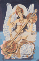 Click for a larger images of this Saraswati painting