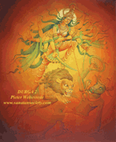 Click for a larger image of  this Durga Painting
