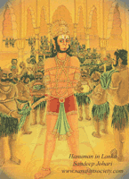 Hanuman captured in Lanka